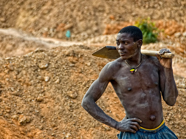 Sapphire miner at Ngemba Ngembambili, Songea