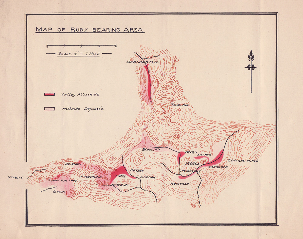 Rare map of the Mogok Stone Tract