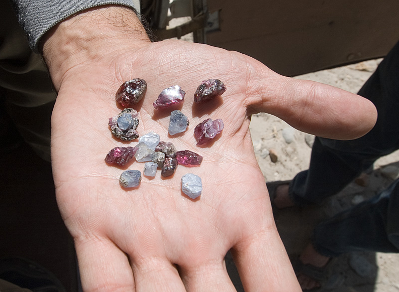 Sapphire and garnet rough from Wakhan